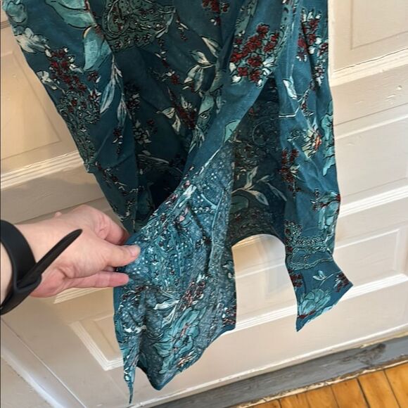 NWT Band of the Free Elegant Teal Floral Slip Spaghetti Strap Dress Size Medium - Picture 4 of 7